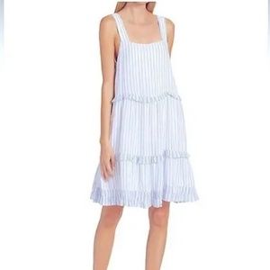 RAILS Sandy Linen-blend Mini Dress Sz. M Blue/White